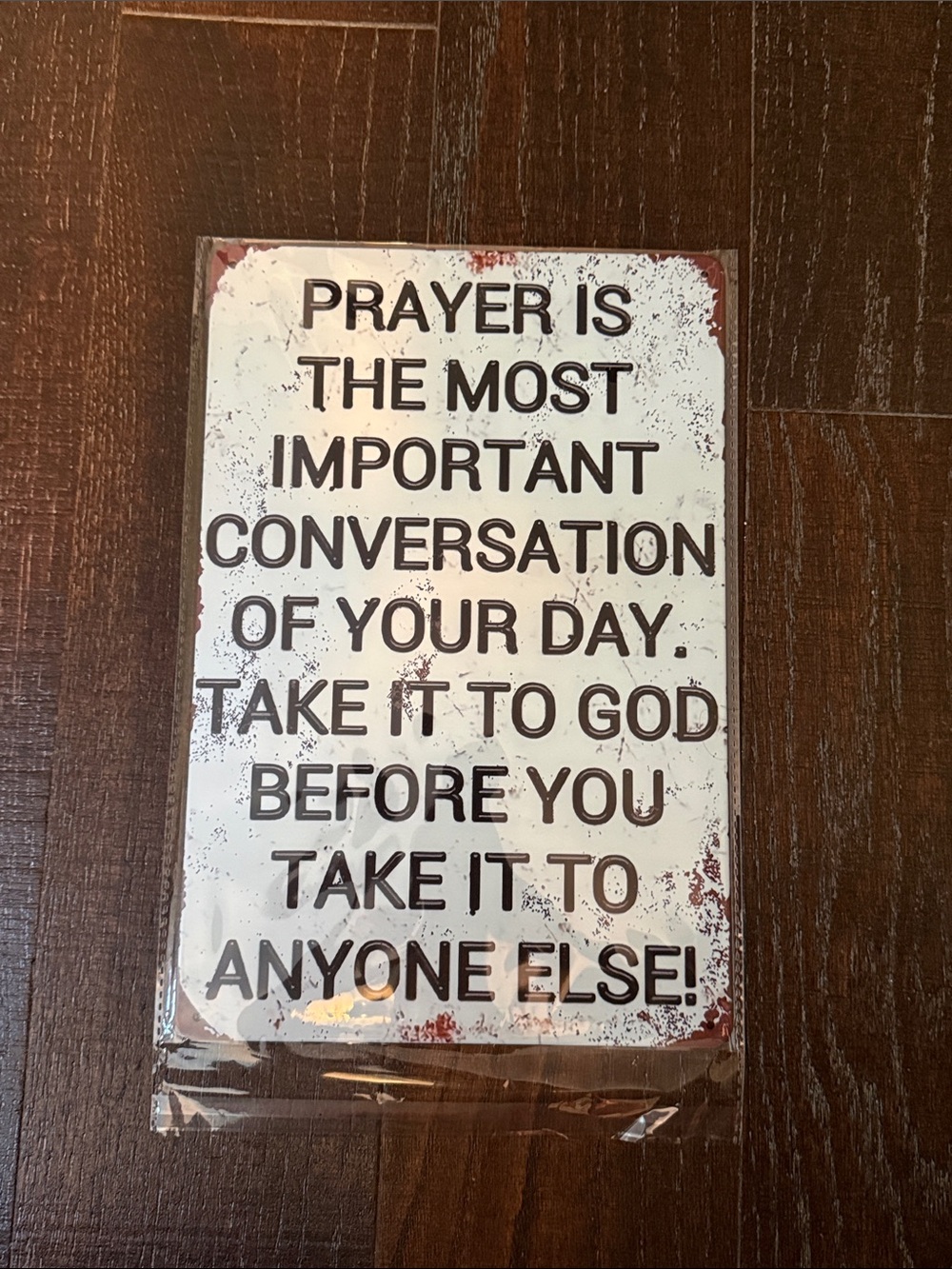 Retro Vintage Metal Sign Prayer Is The Most Important Conversation Wall Sign